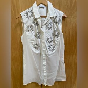 Akris punto white sleeveless cotton top